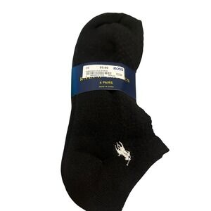 Polo Ralph Lauren Socks Mens 9-11‎ Black New 6 Pairs Low Cut Logo